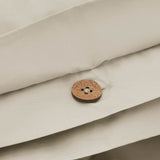 Percale Sand Duvet Cover Button