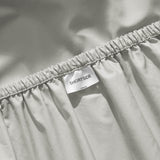 Percale Cloud Grey Fitted Sheet short side