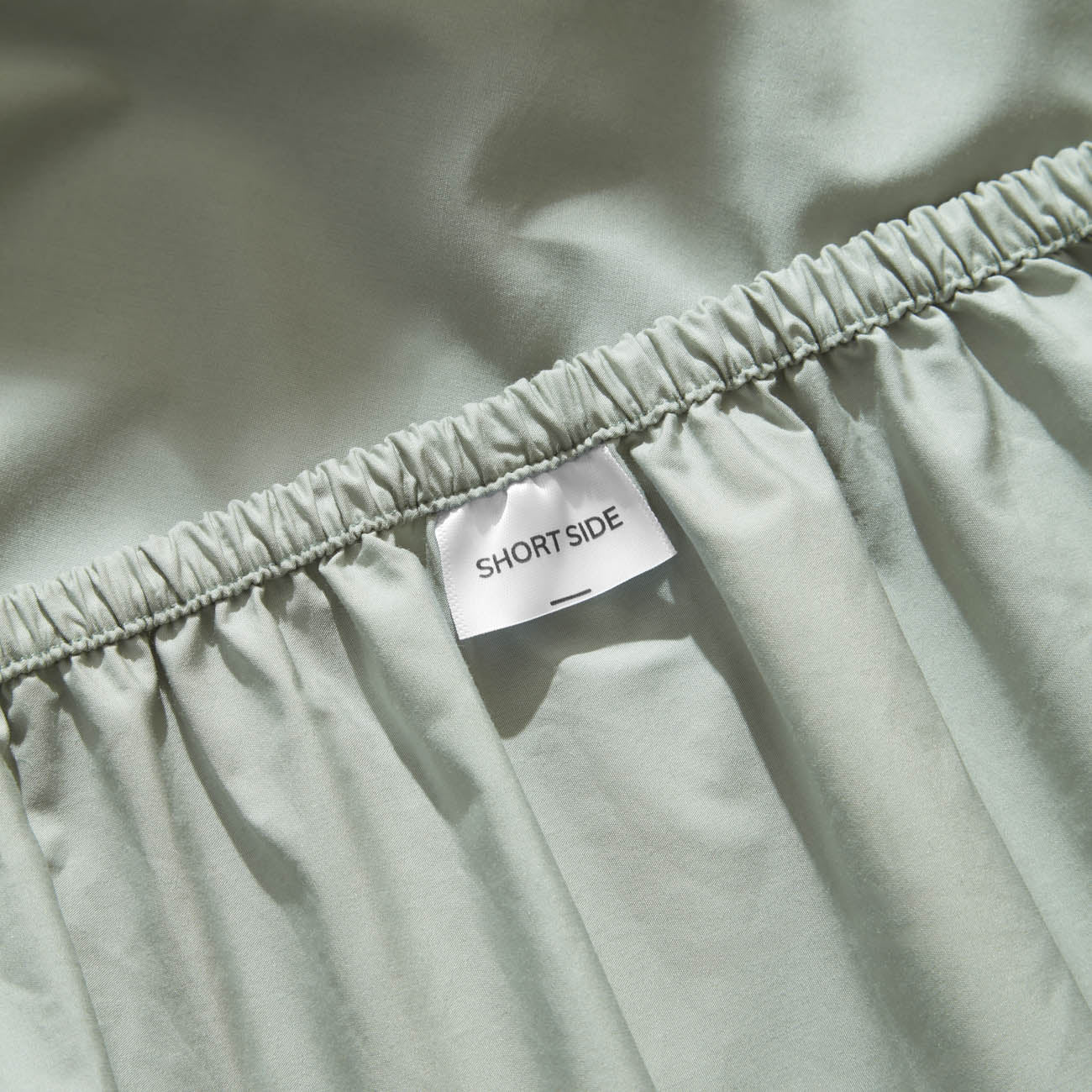Percale Sage Green Fitted Sheet Short Side