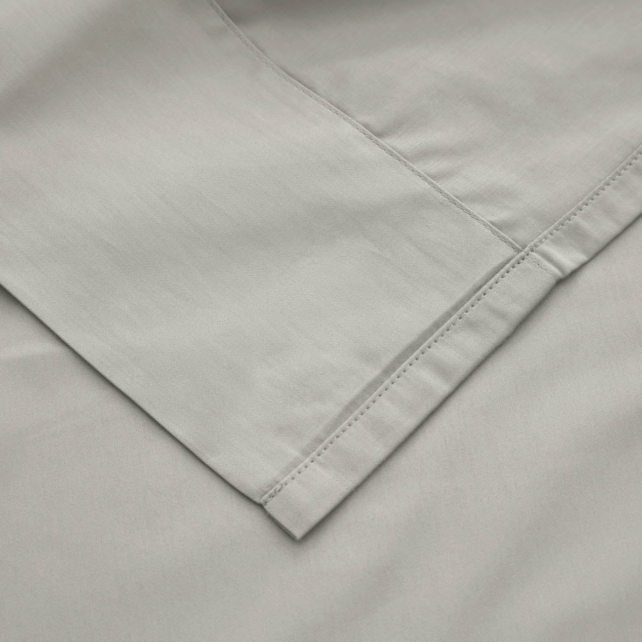 Sateen Cloud Grey Flat Sheet detail