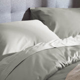 Sateen Cloud Grey Flat Sheet Bedding