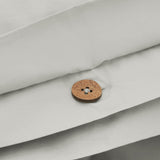 Sateen Cloud Grey Duvet Cover Button