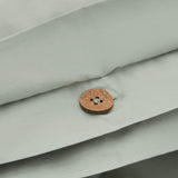 Percale Sage Green Duvet Cover Button