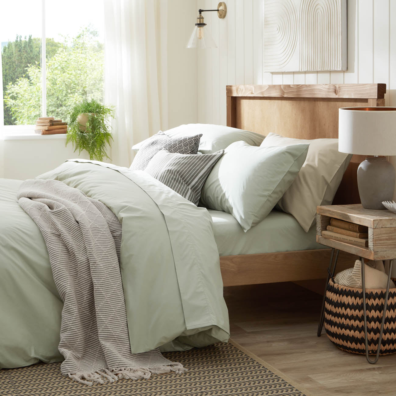 Percale Sage Green Duvet Cover