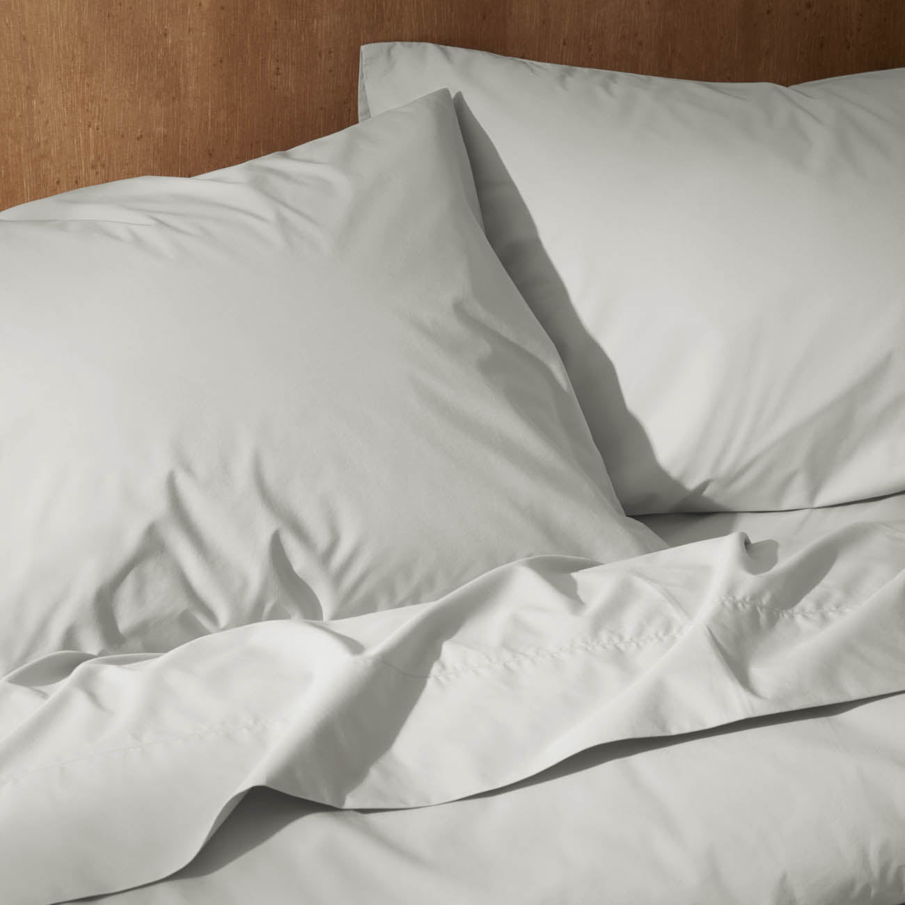 Percale Cloud Grey Fitted Sheet