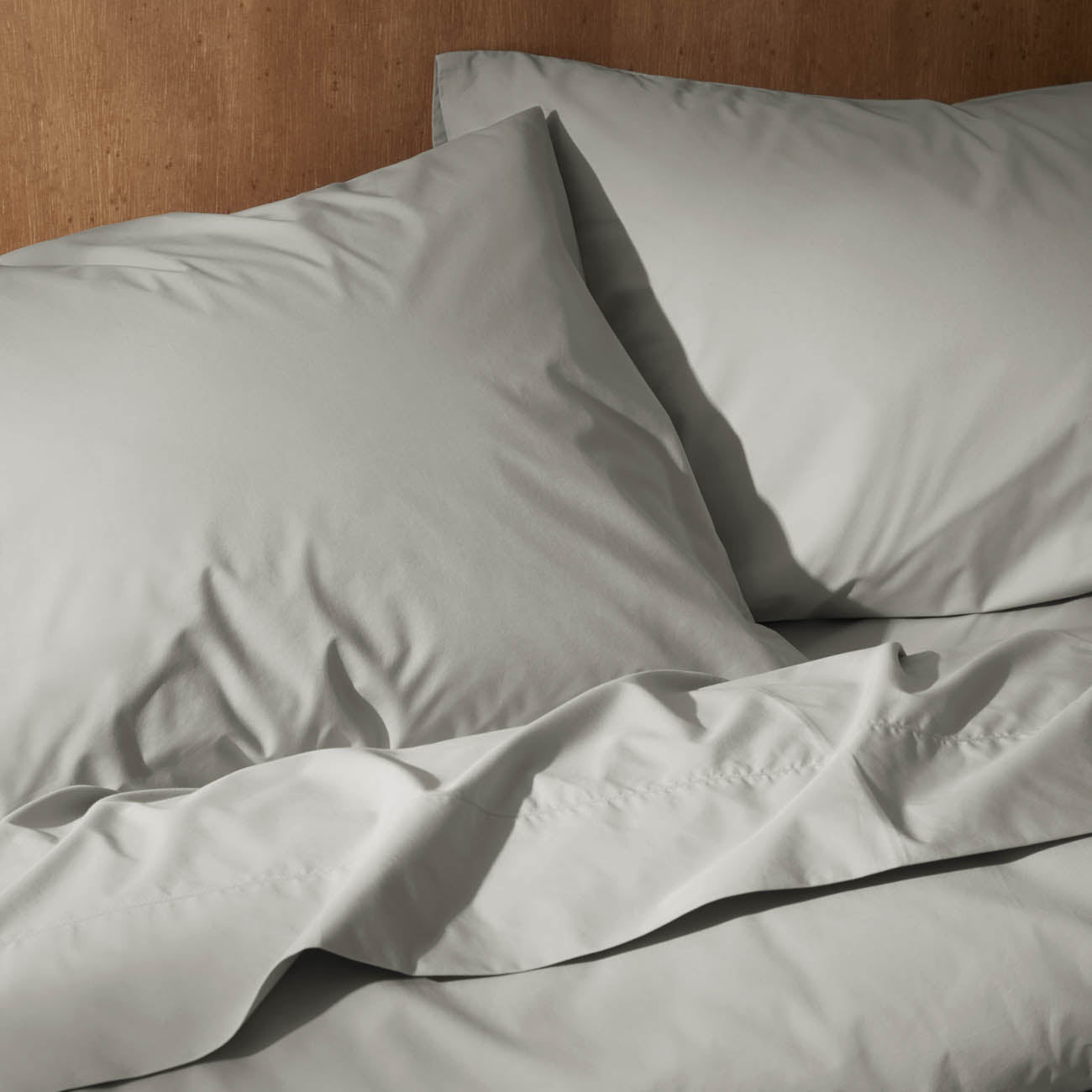 Percale Stone Grey Fitted Sheet