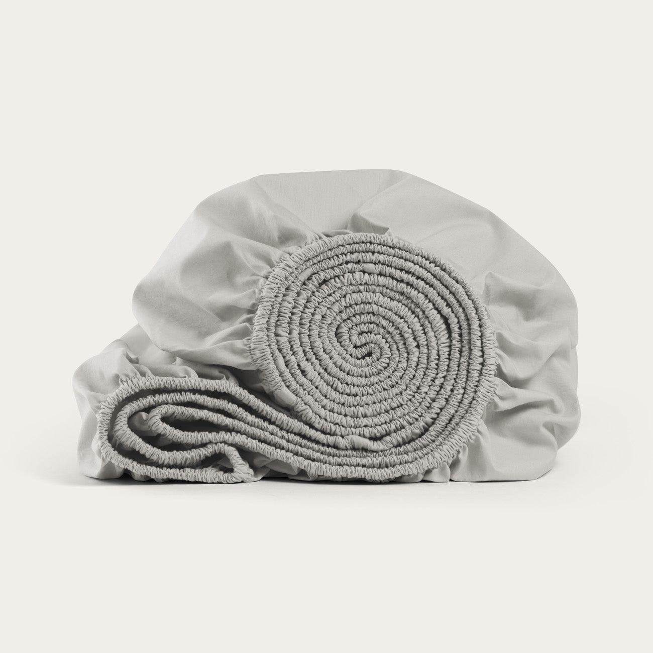 Percale Cloud Grey Fitted Sheet