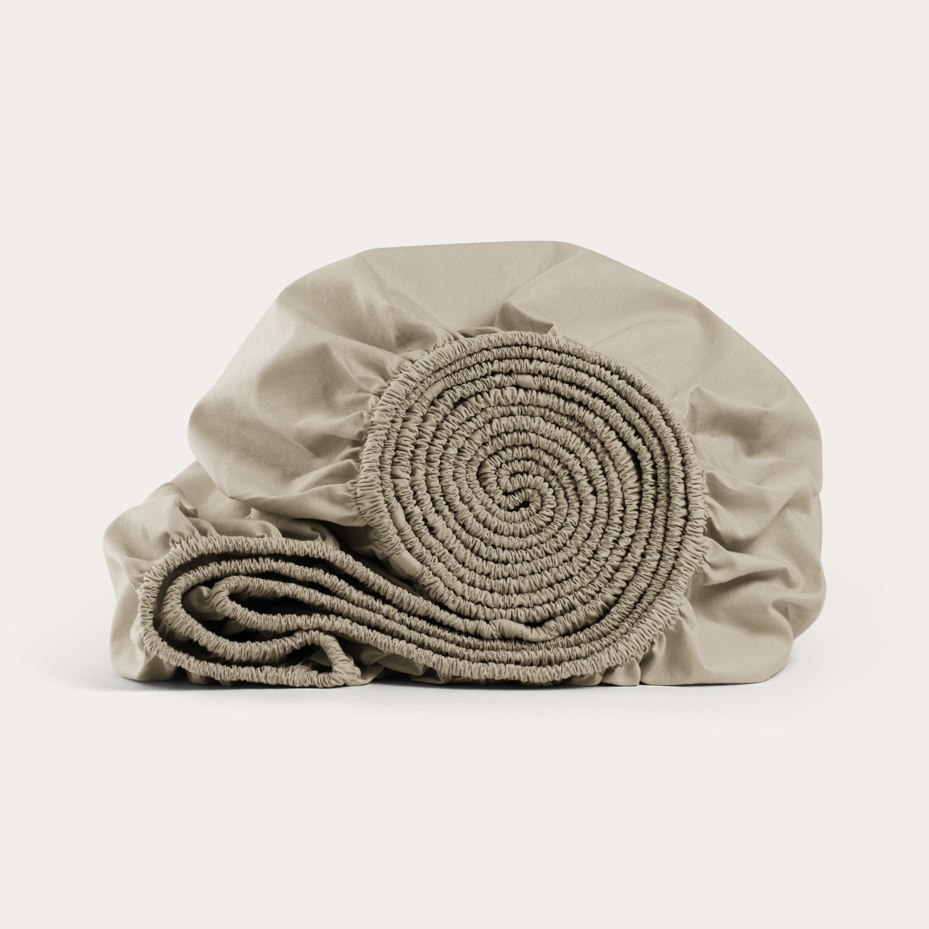 Percale Sand Fitted Sheet