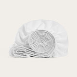 Percale Snow White Fitted Sheet