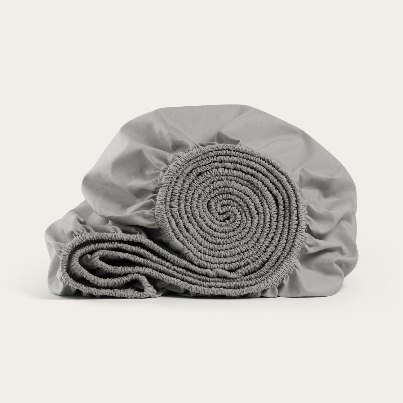 Percale Stone Grey Fitted Sheet