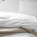 Sateen Snow White Duvet Cover Set Bedding