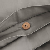 Sateen Charcoal Grey Duvet Cover Button