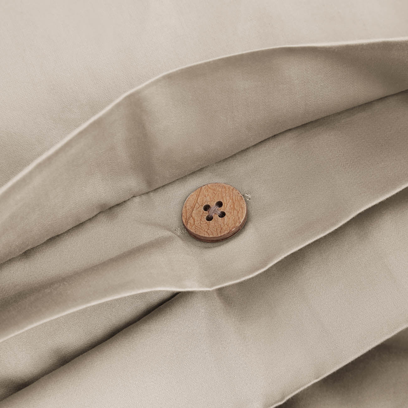 Sateen Natural Duvet Cover Button