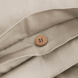 Sateen Natural Duvet Cover Button
