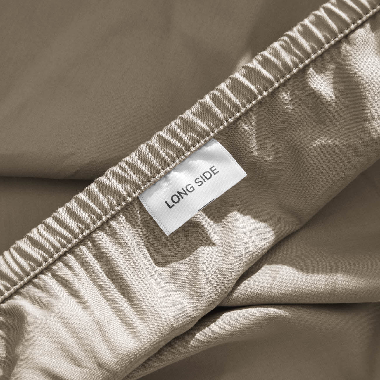 Sateen Natural Fitted Sheet Long Side