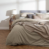 Sateen Natural Fitted Sheet Front View
