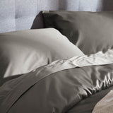 Sateen Charcoal Grey Flat Sheet Bedding
