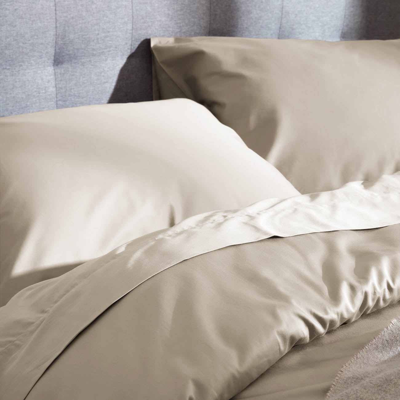 Sateen Natural Flat Sheet Bedding