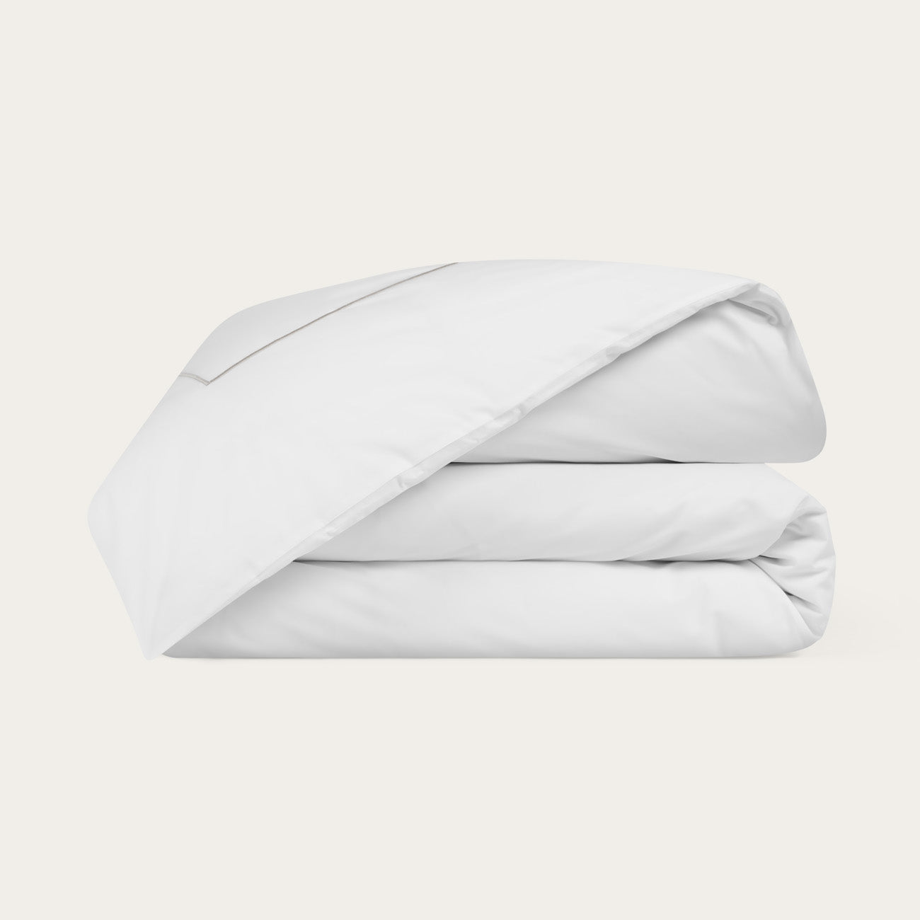 Sateen White Cord Beige Duvet Cover