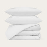 Sateen White Cord Beige Duvet Cover Set
