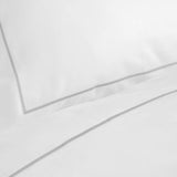Sateen White Cord Slate Grey Duvet Cover