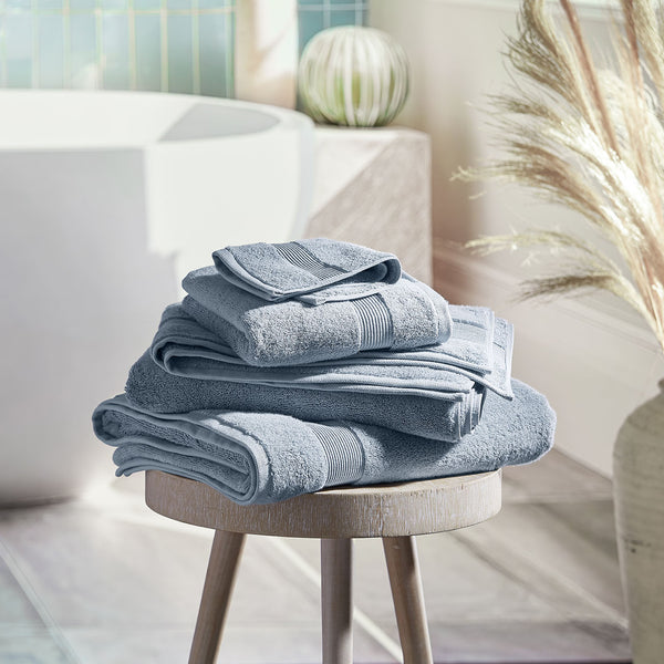 Plush Organic Cotton Towel Bundles - Blue Fog